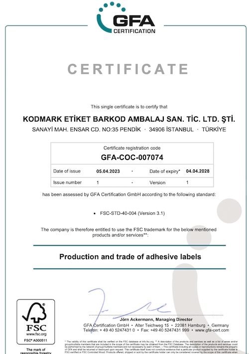 GFA COC Sertifikası