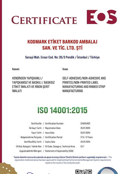 ISO 14001 Sertifikası