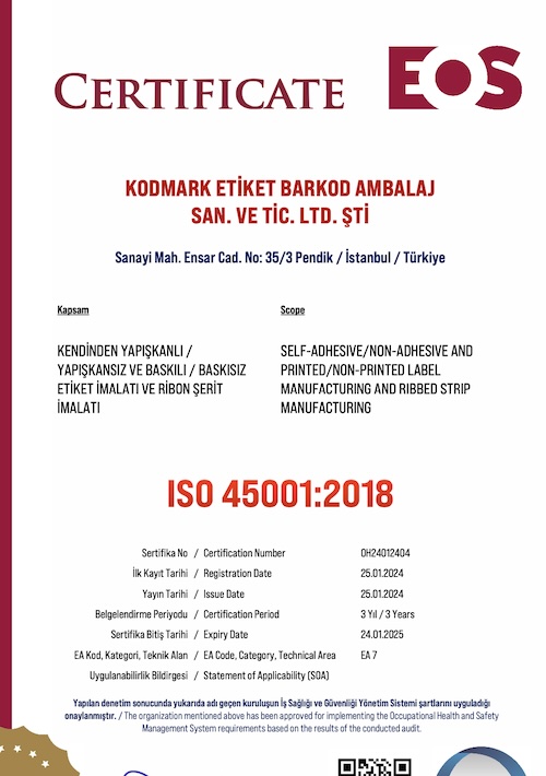 ISO 45001 Sertifikası